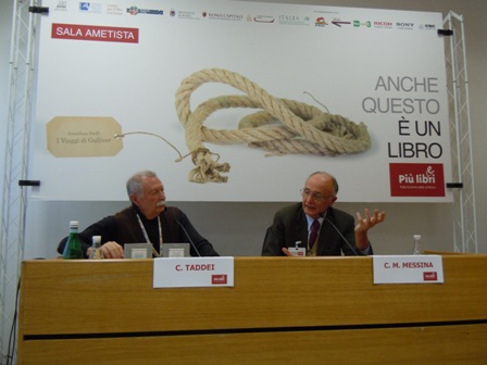 Foto C. Messina e C. Taddei alla presentazione alla Fiera Più Libri Più Liberi